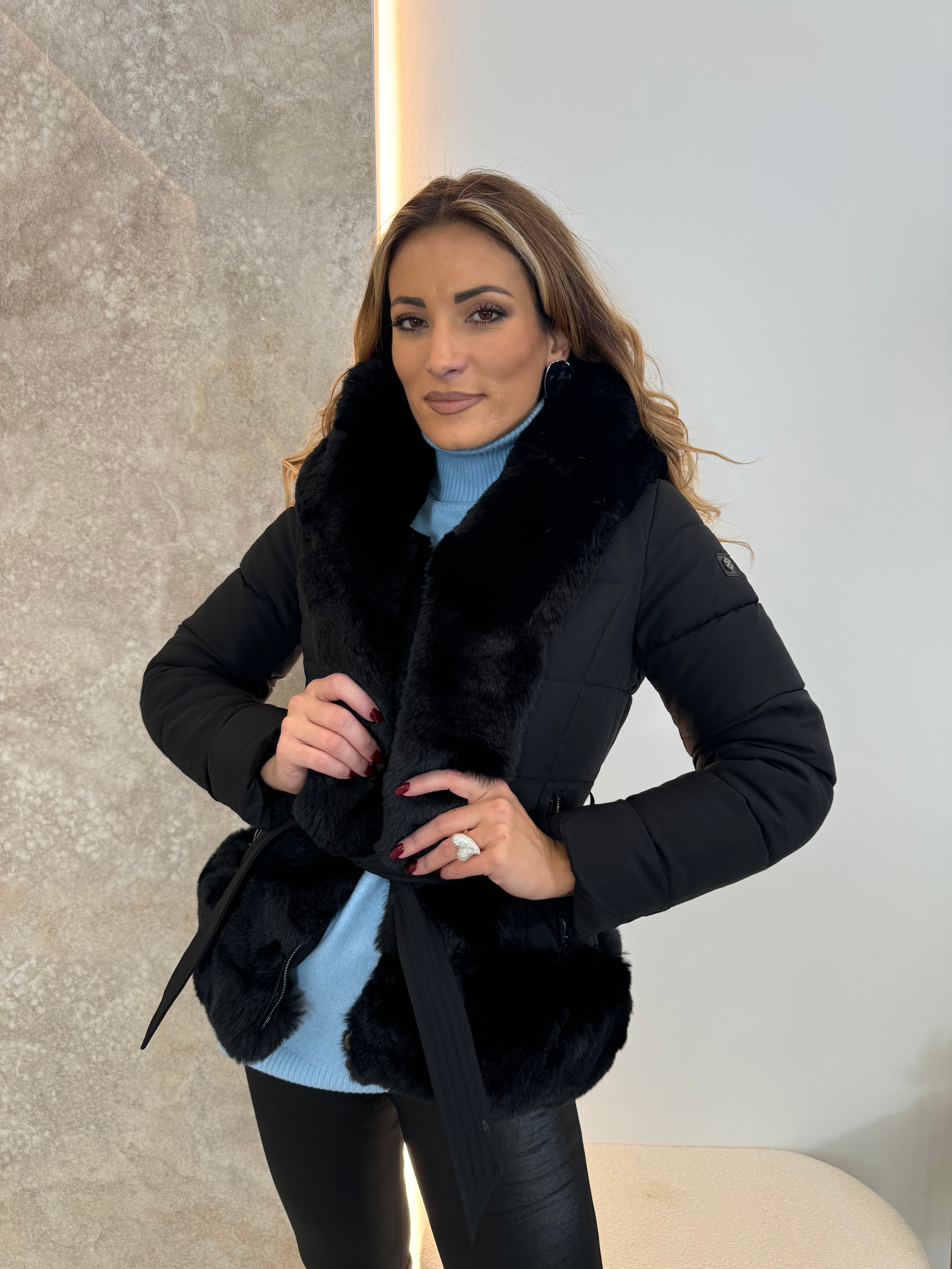 Pelliccia Piumino Black