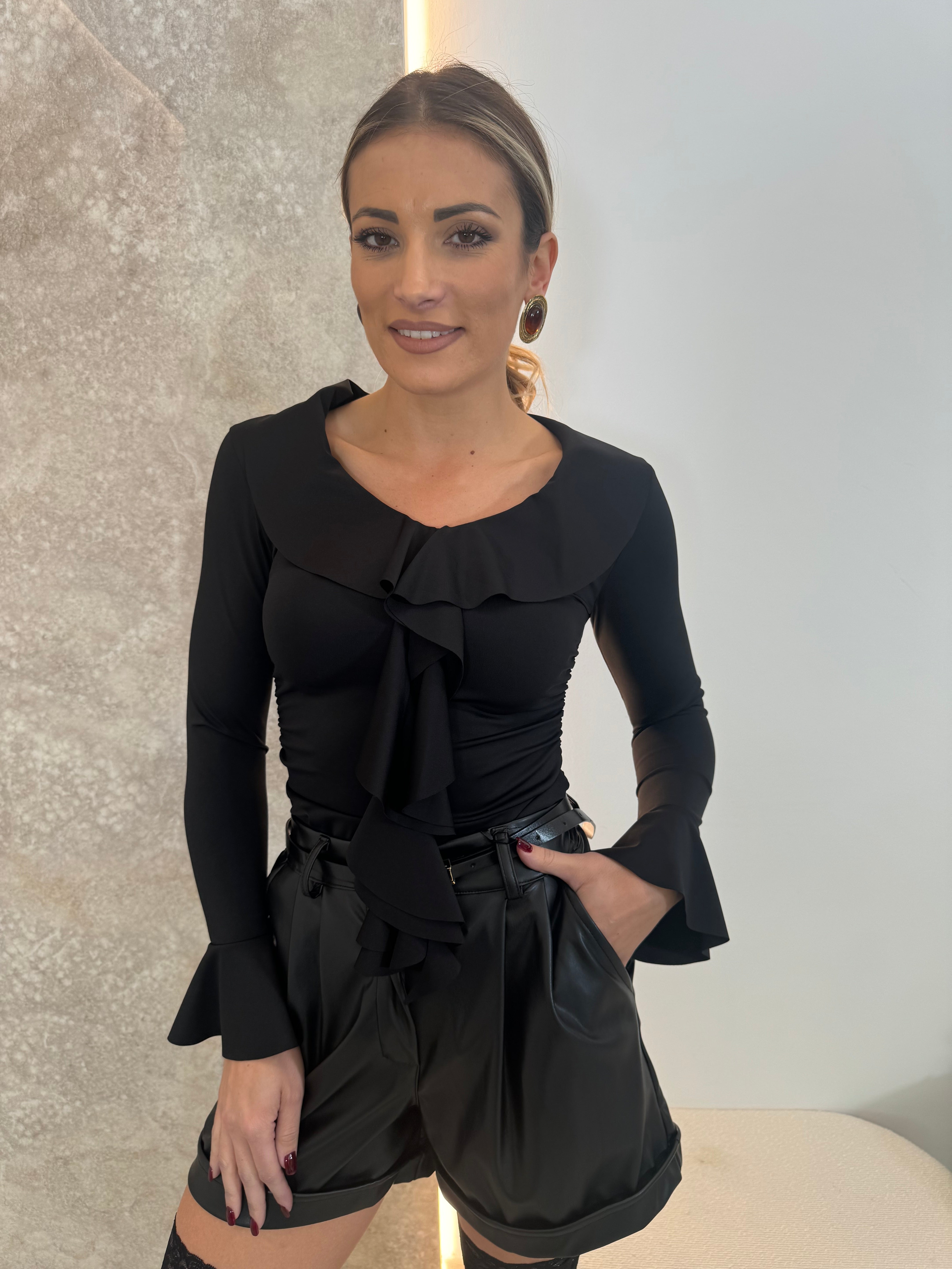 Maglia Rouches Black