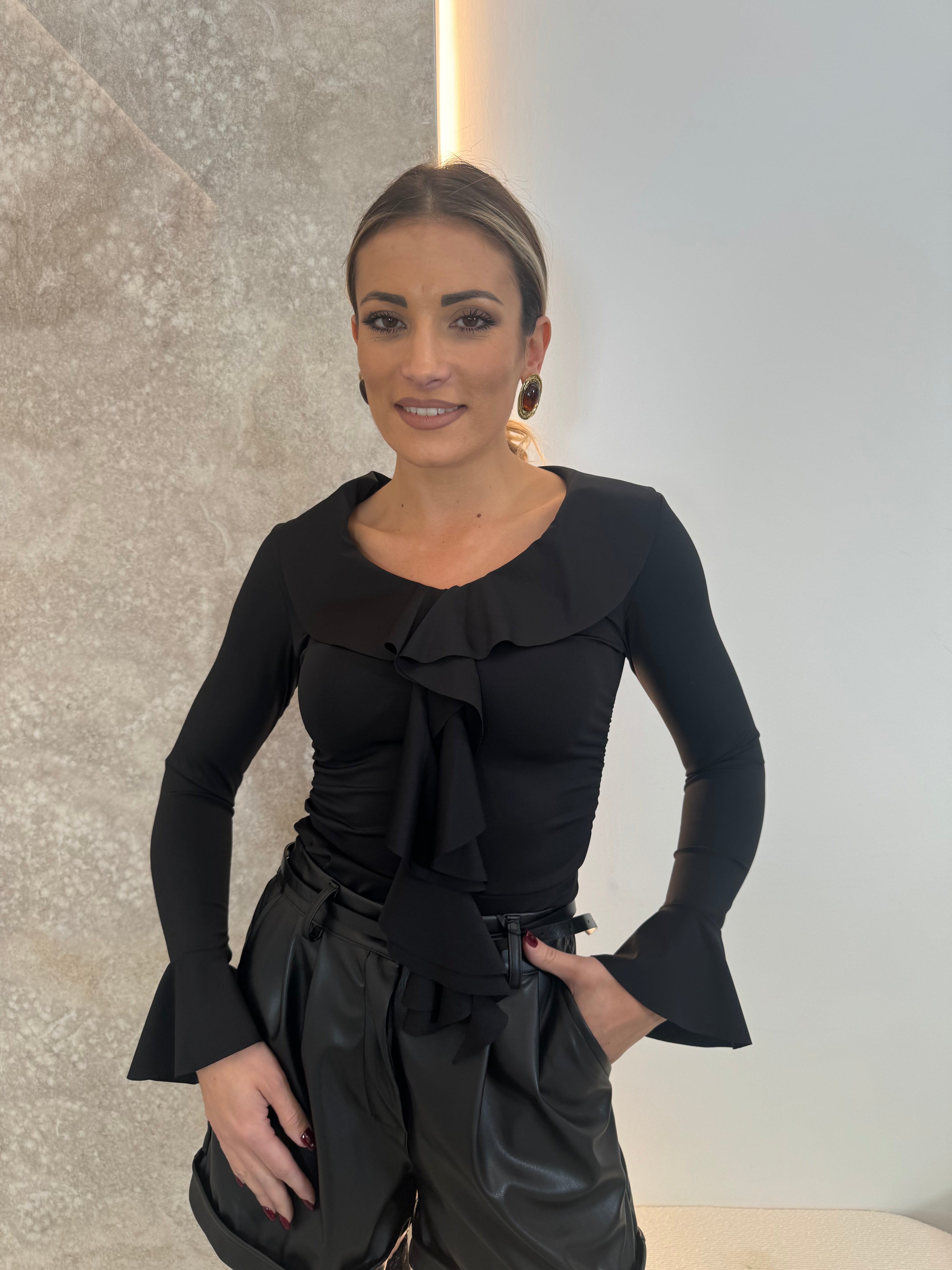 Maglia Rouches Black