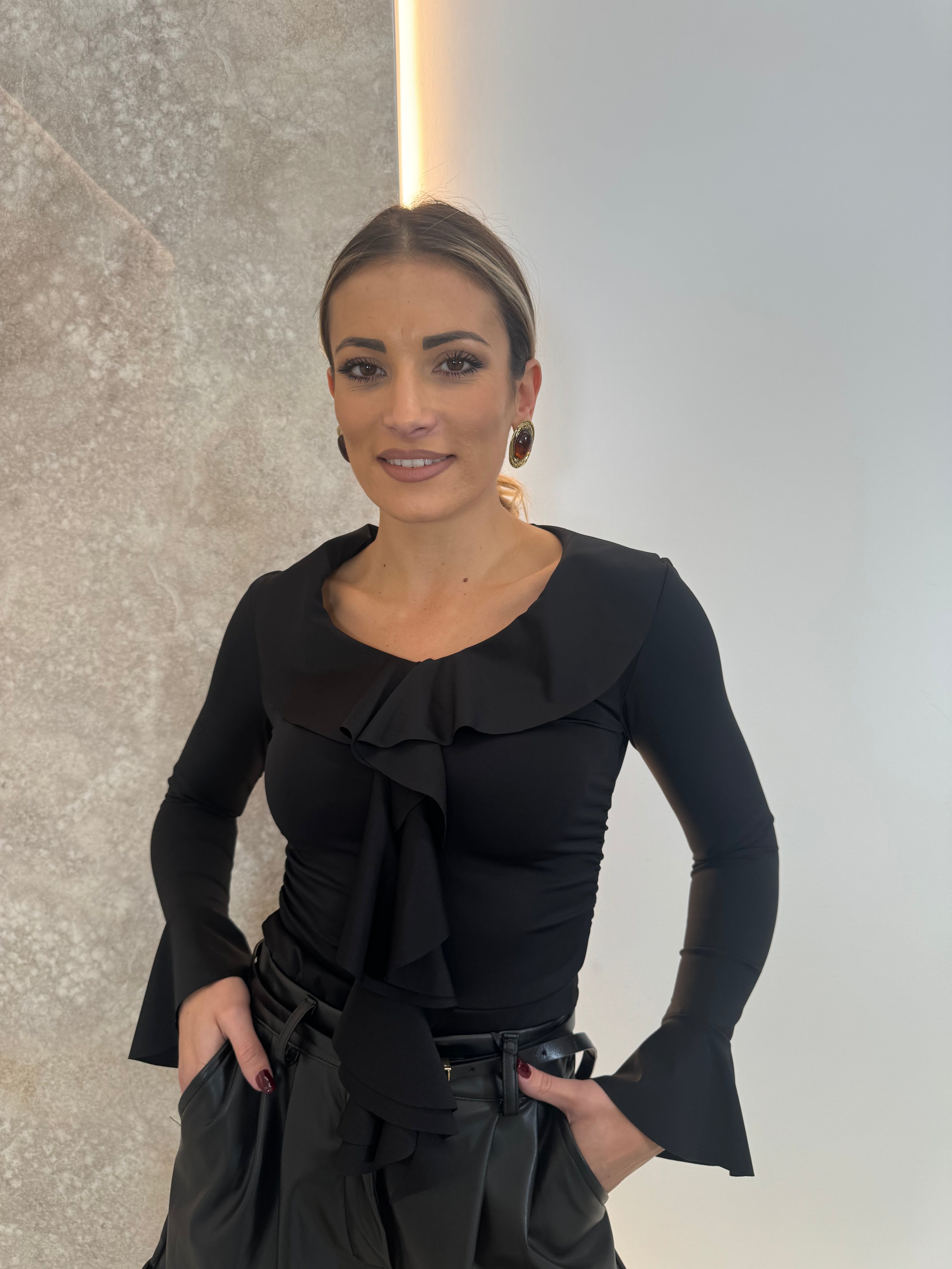Maglia Rouches Black