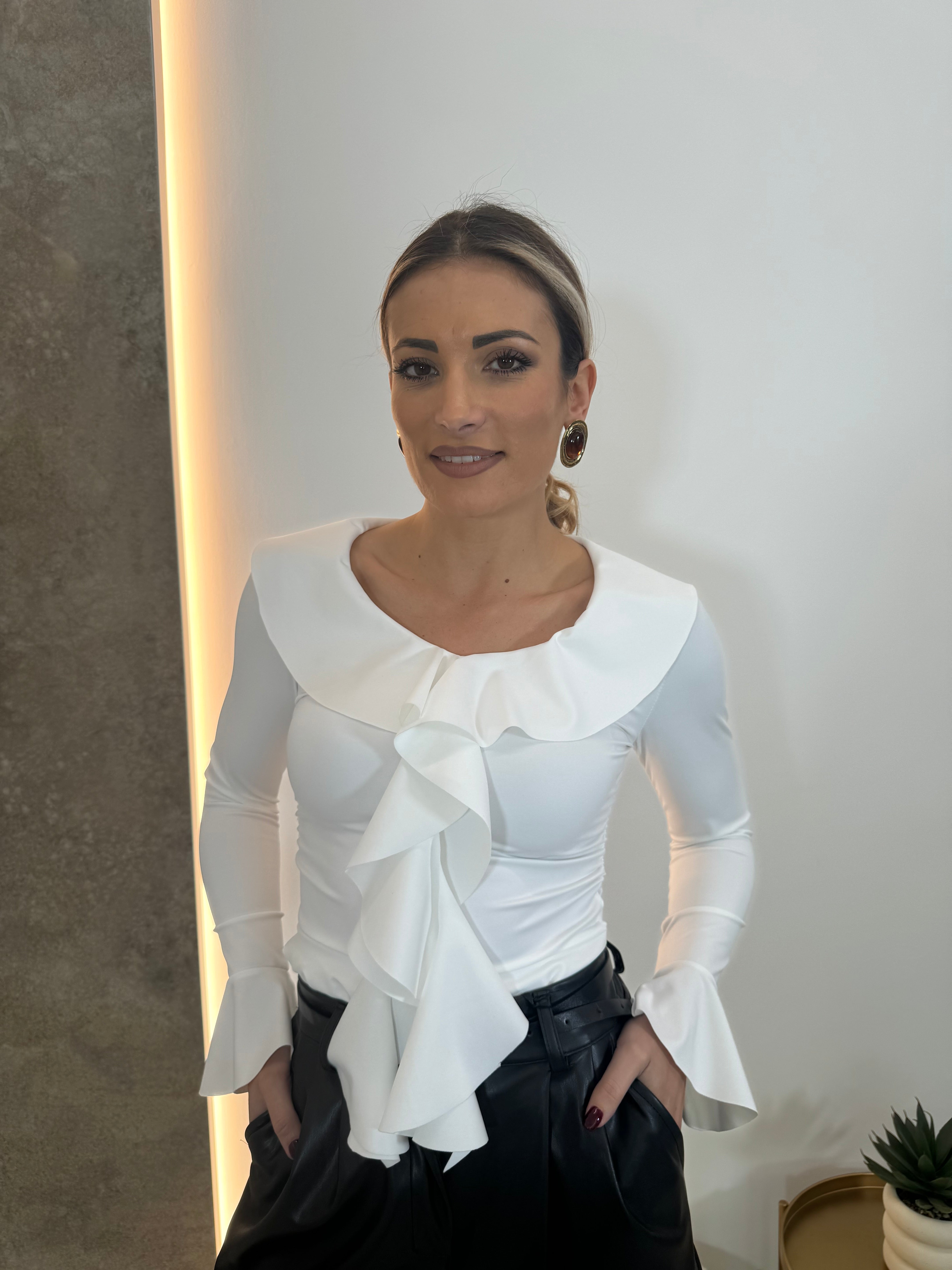 Maglia Rouches White