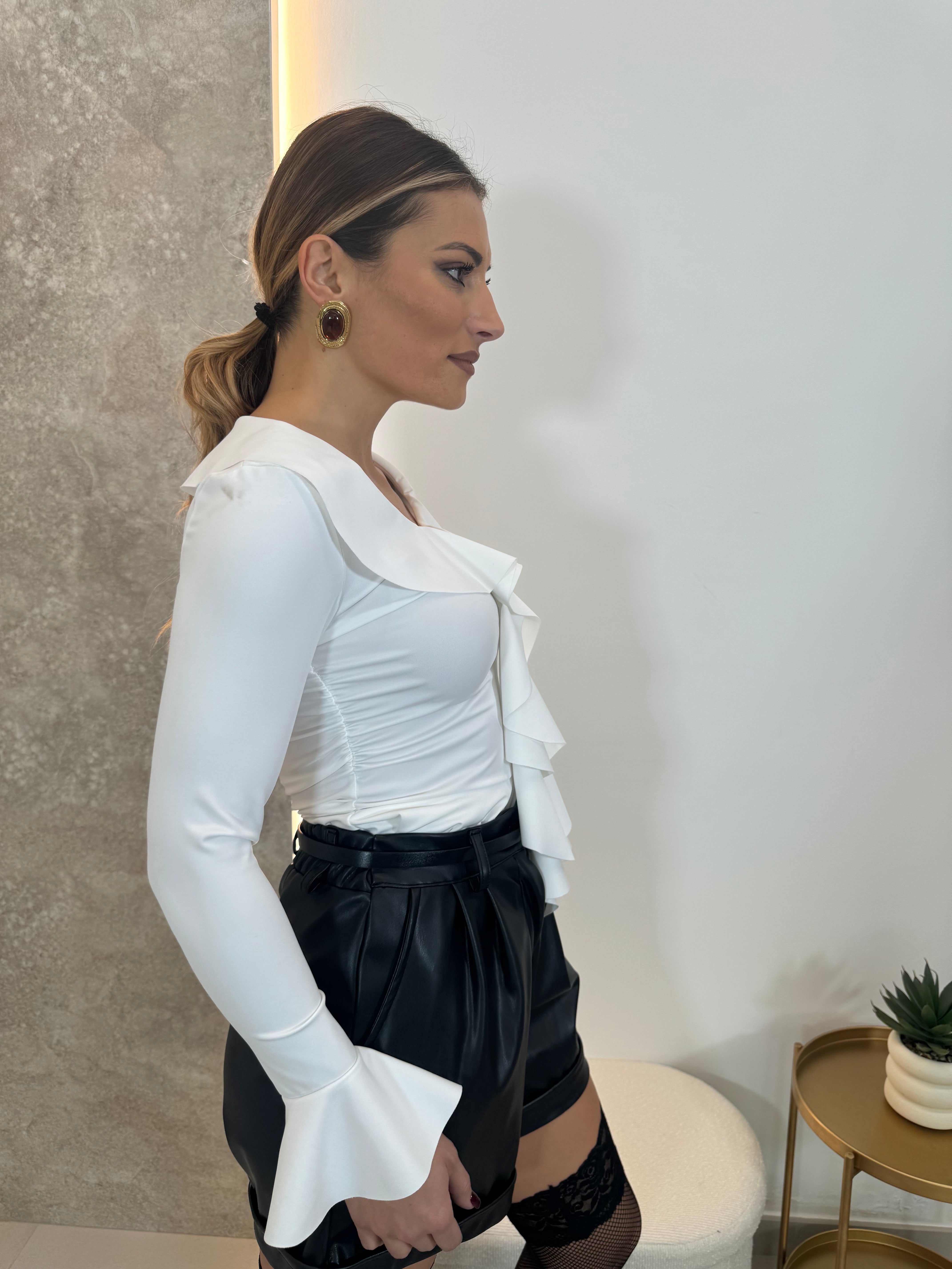 Maglia Rouches White