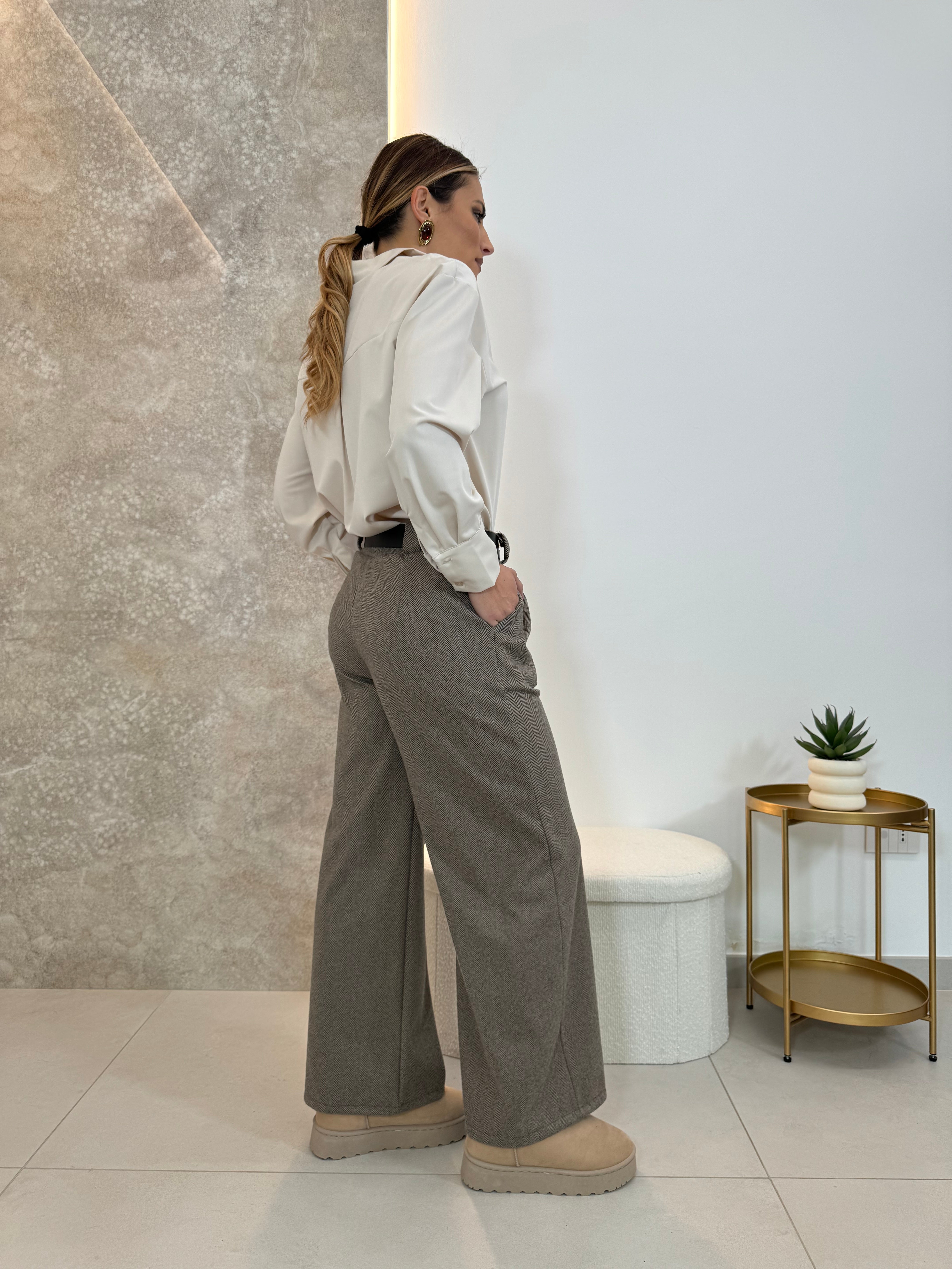 Pantalone Flare Fango