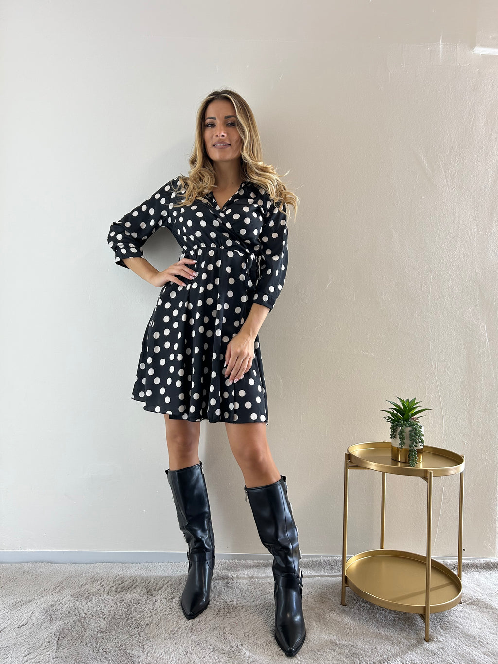 Mini Dress Pois Black