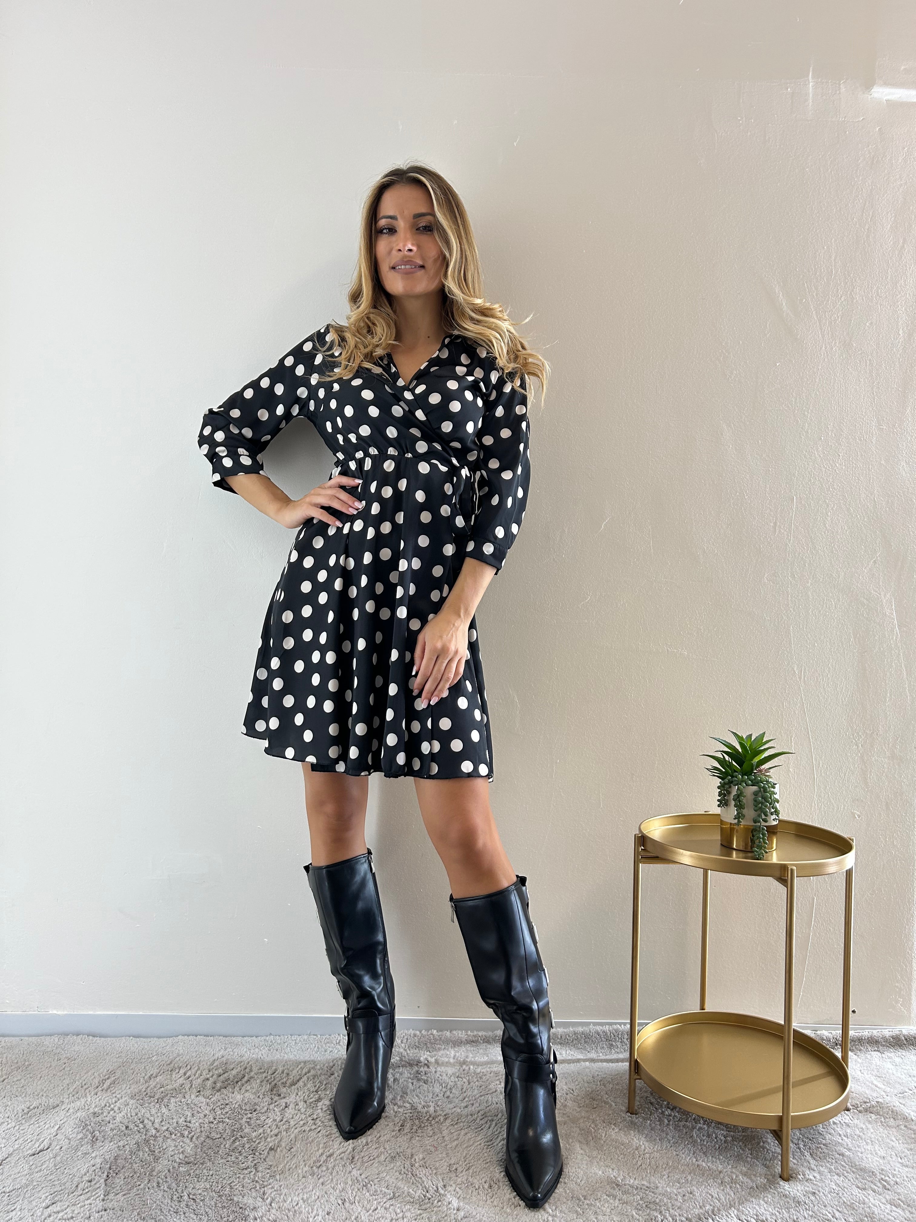 Mini Dress Pois Black