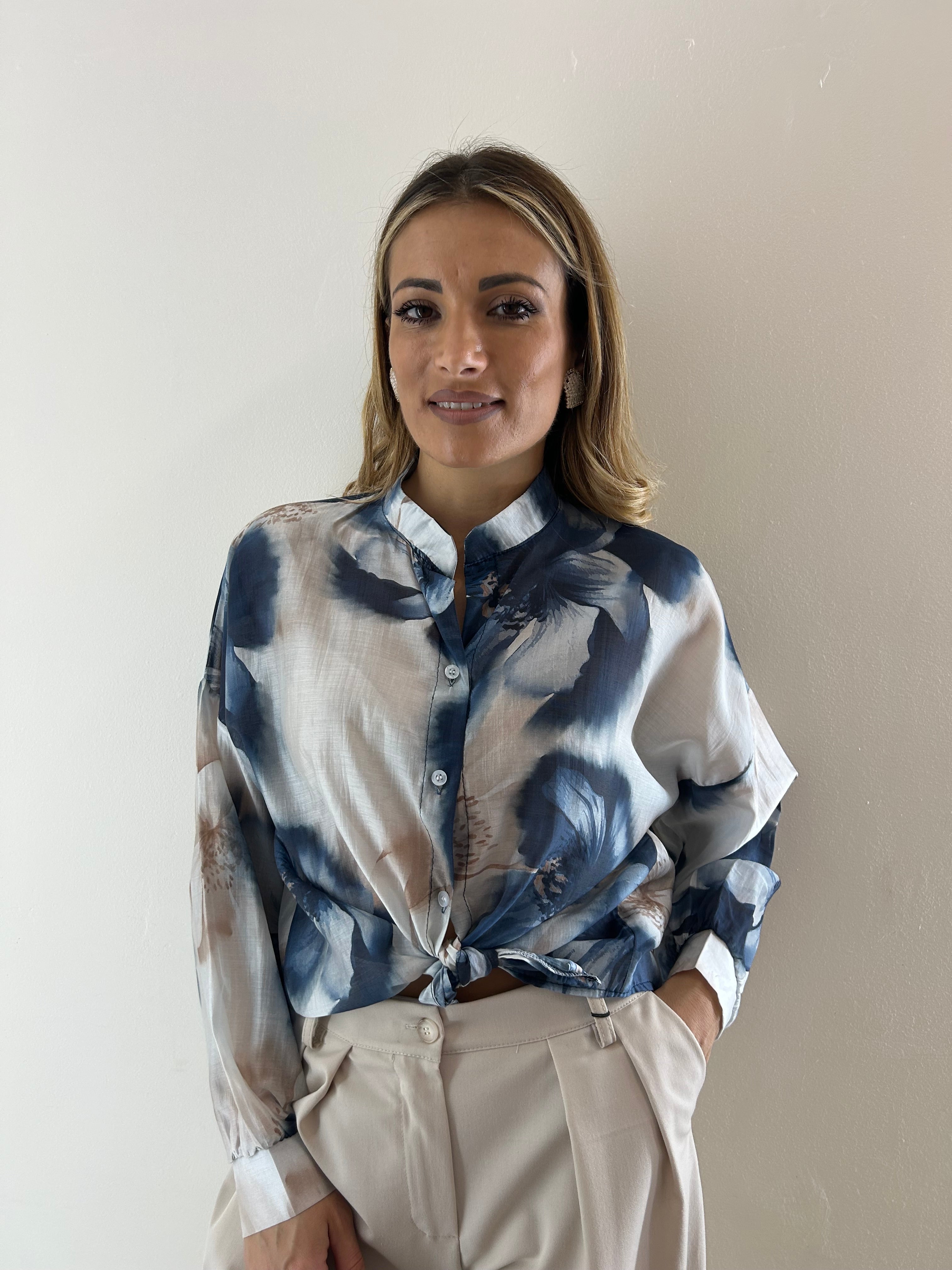 Camicia Flowers Blue