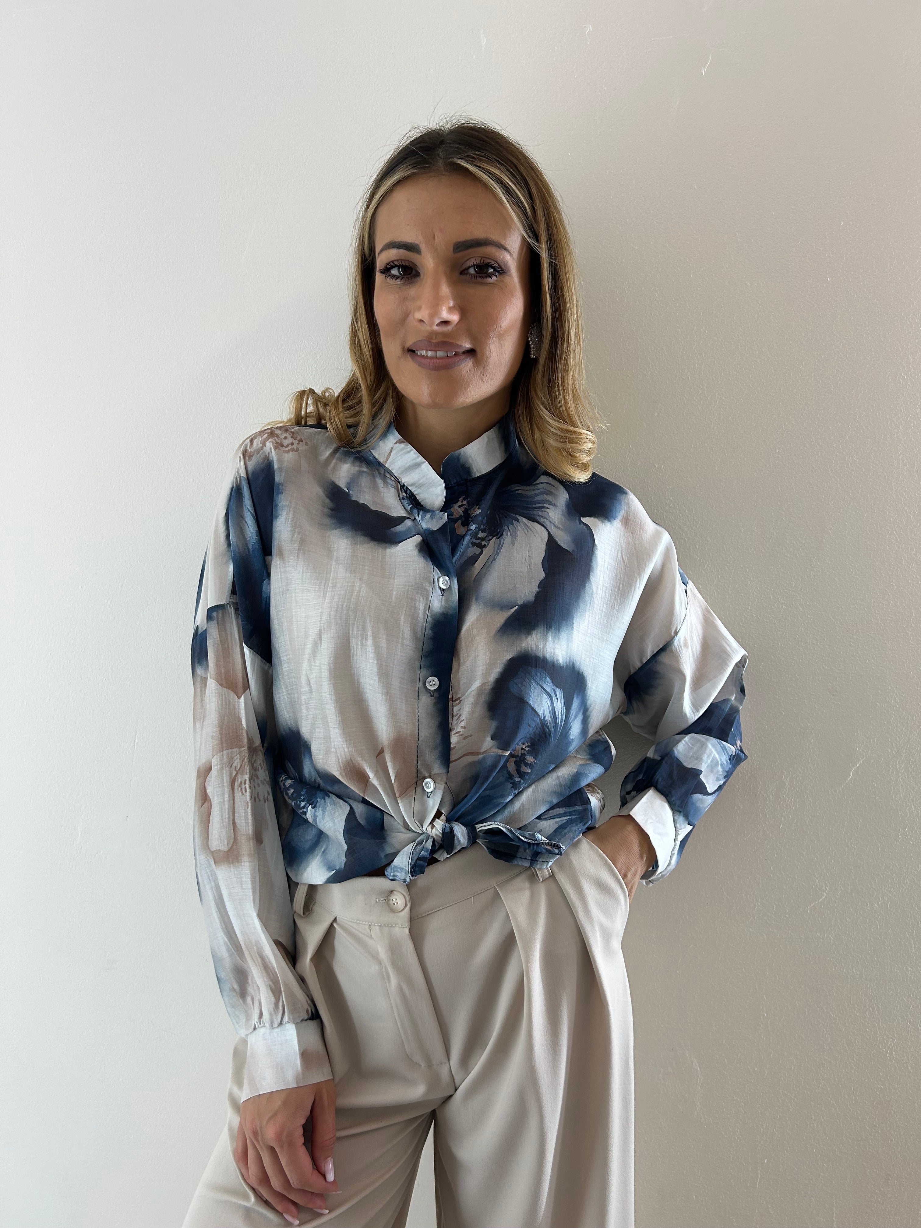 Camicia Flowers Blue