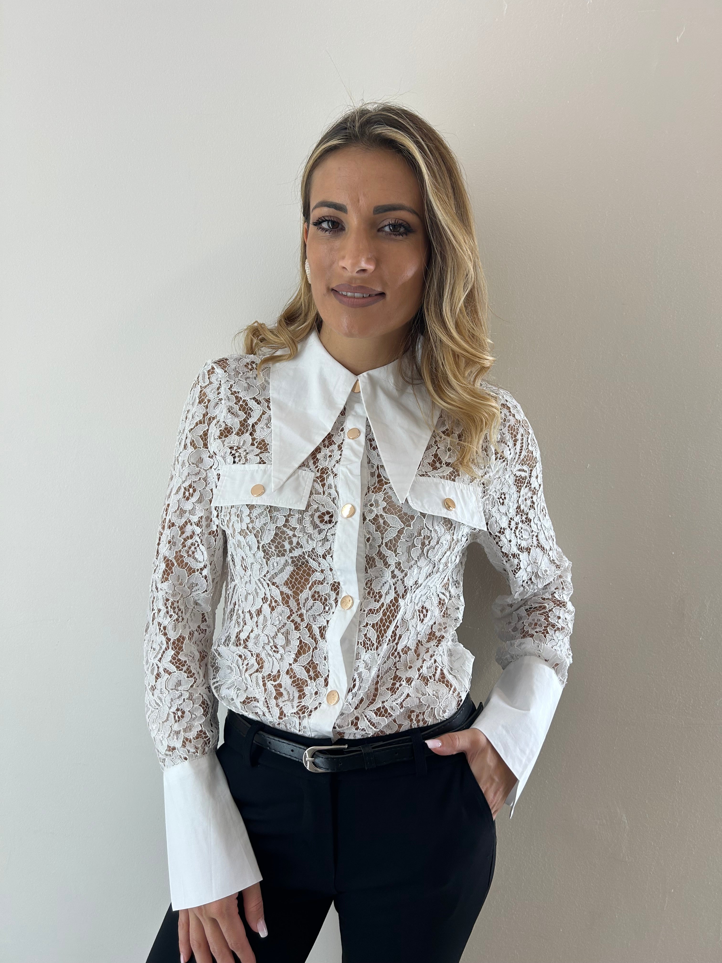Camicia Pizzo White