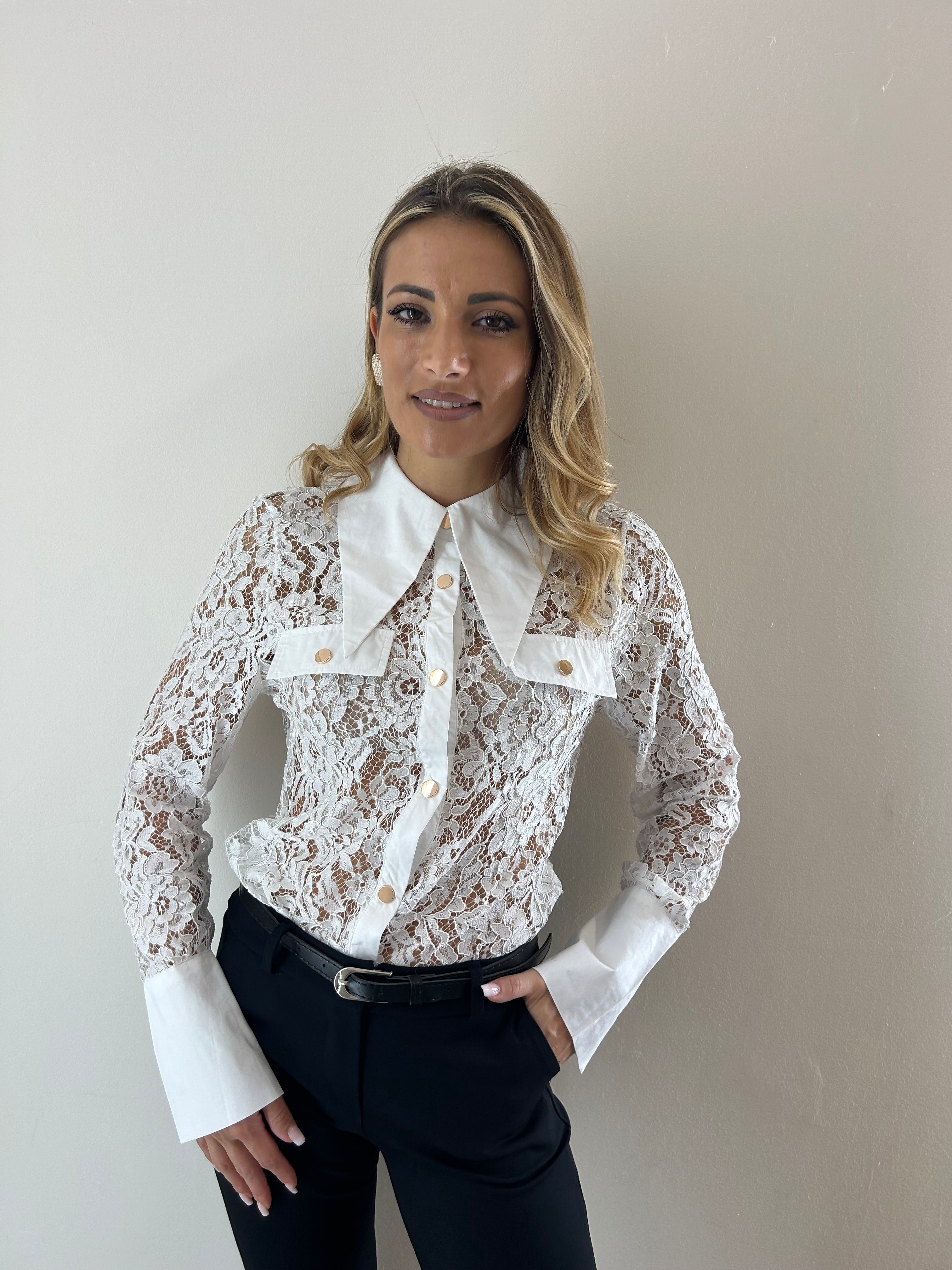 Camicia Pizzo White