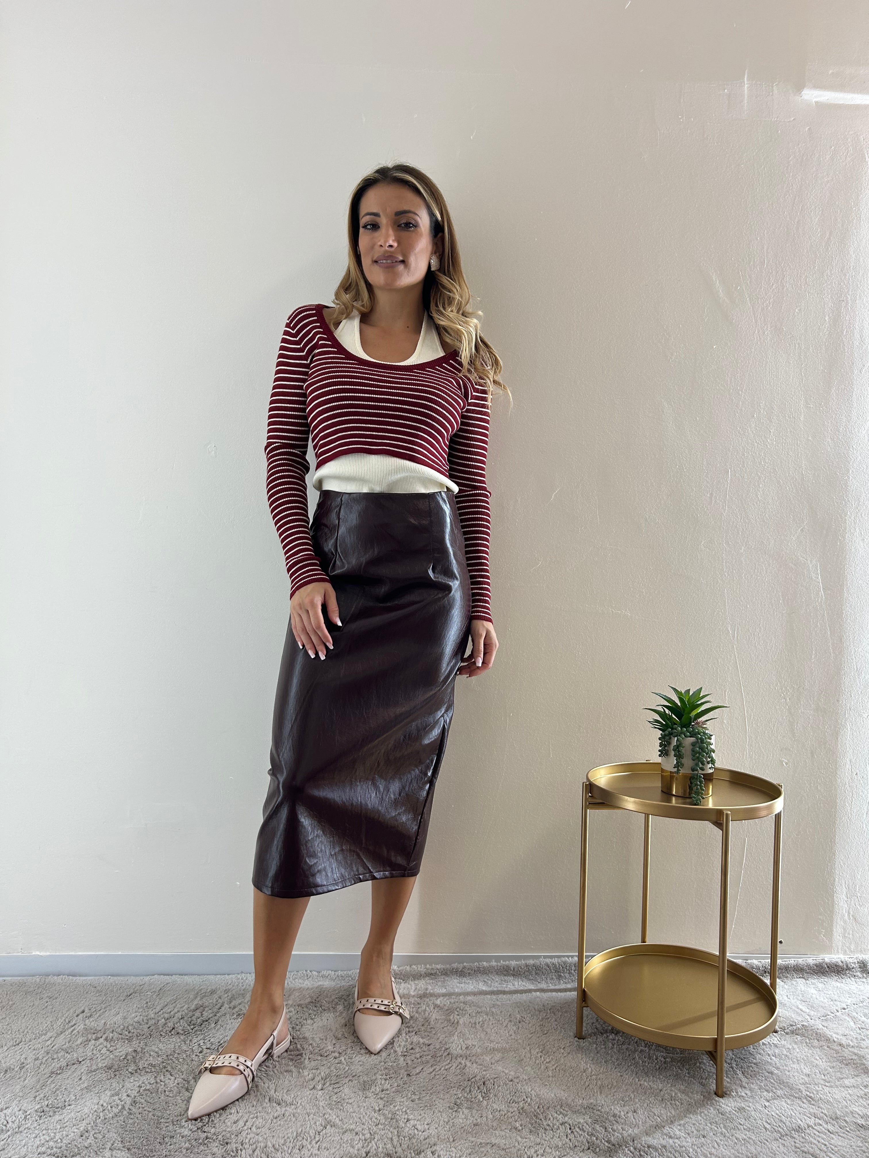 Longuette Ecopelle Bordeaux