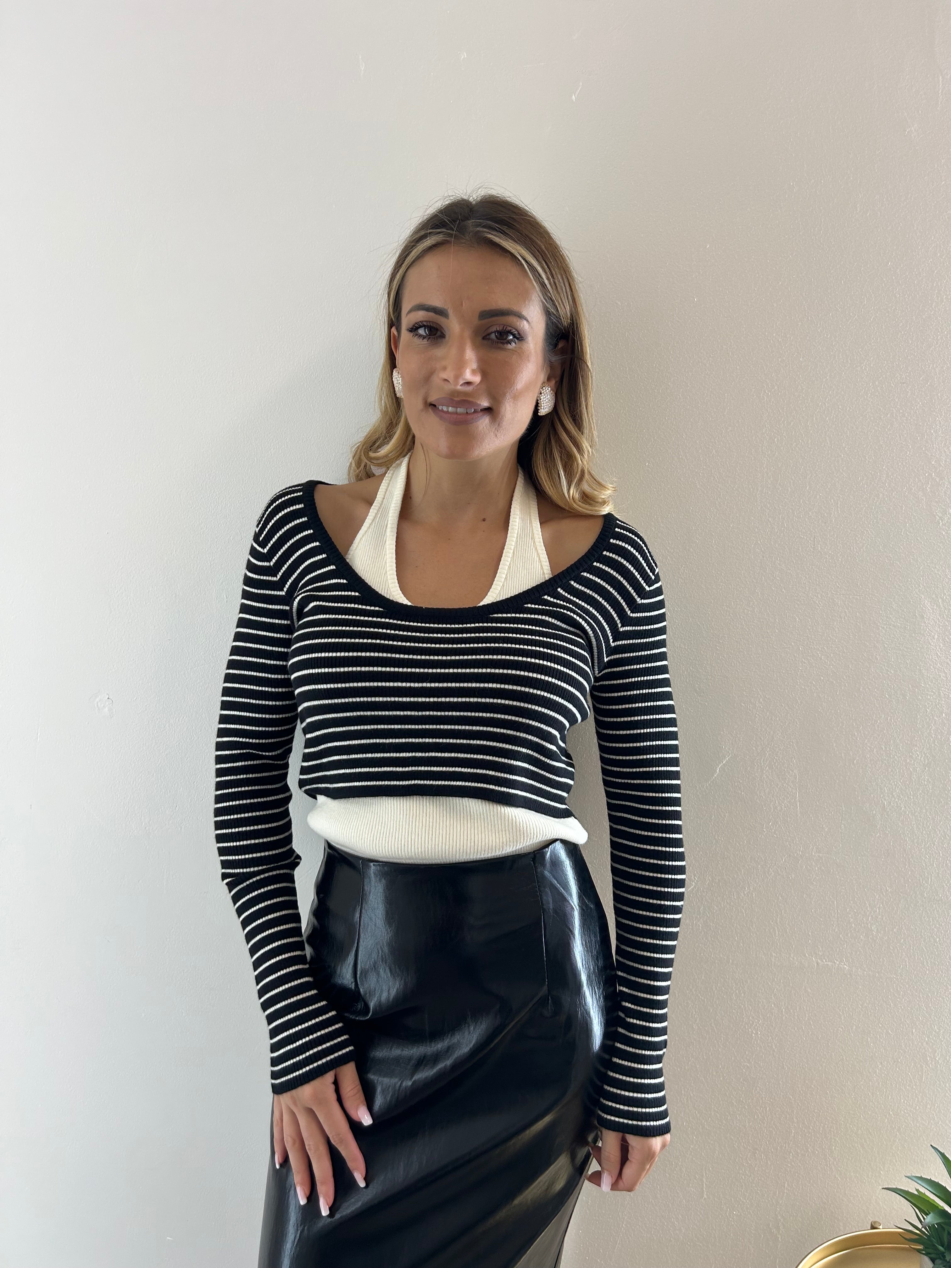 Coord-set Stripes Black