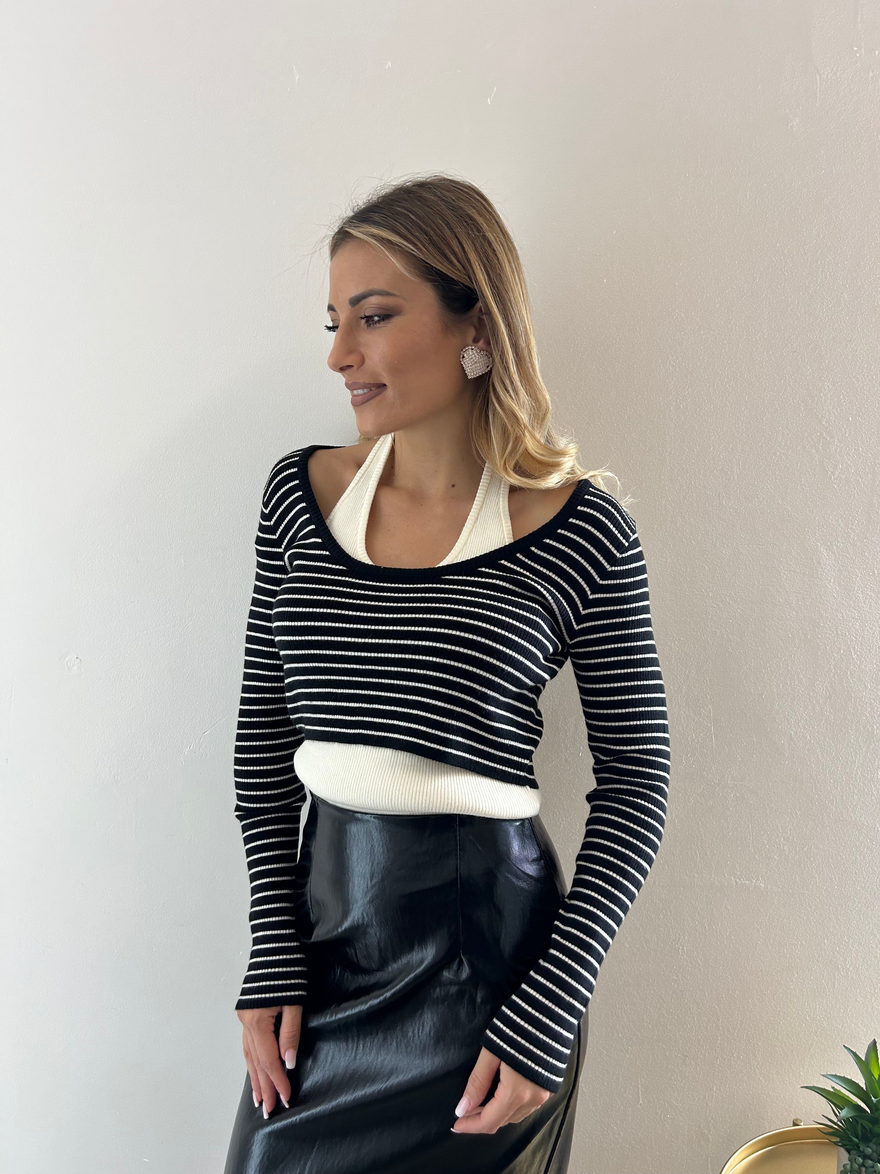 Coord-set Stripes Black
